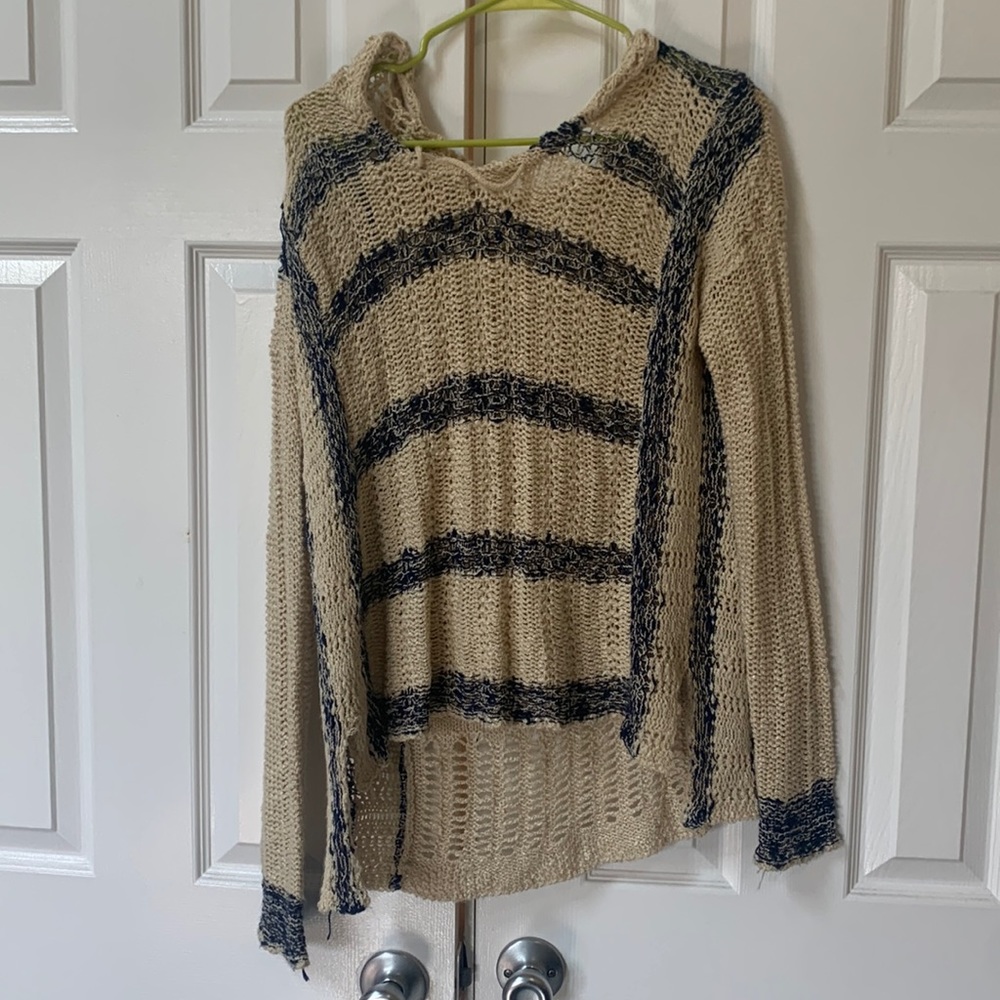 knitted sweater with hood
